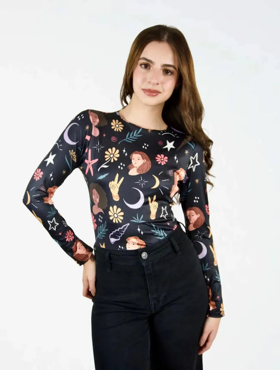 Body para Mujer Estampado con Flores y Estrellas - The Icons