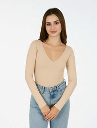 Body para Mujer Escote V Manga Larga - The Vogue