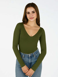 Body para Mujer Escote V Manga Larga - The Vogue