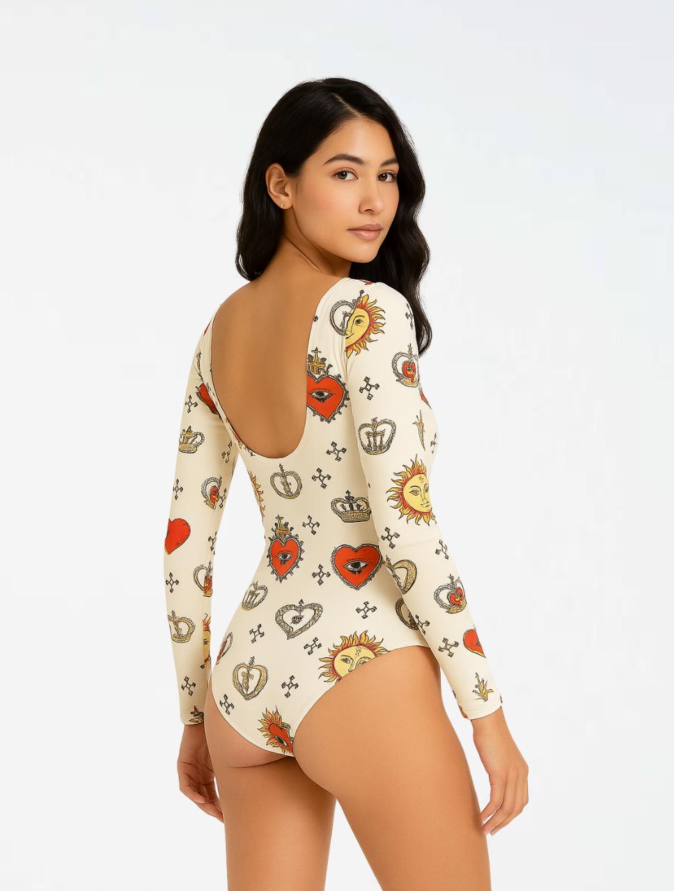 Body para Mujer Estampado con Corazones y Sol - The Blush