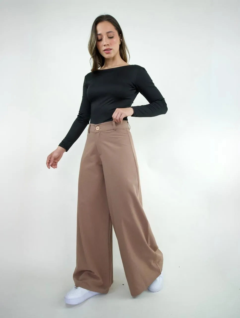 Pantalón para Mujer Tipo Palazzo Tiro Alto - The Guru