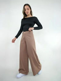 Pantalón para Mujer Tipo Palazzo Tiro Alto - The Guru