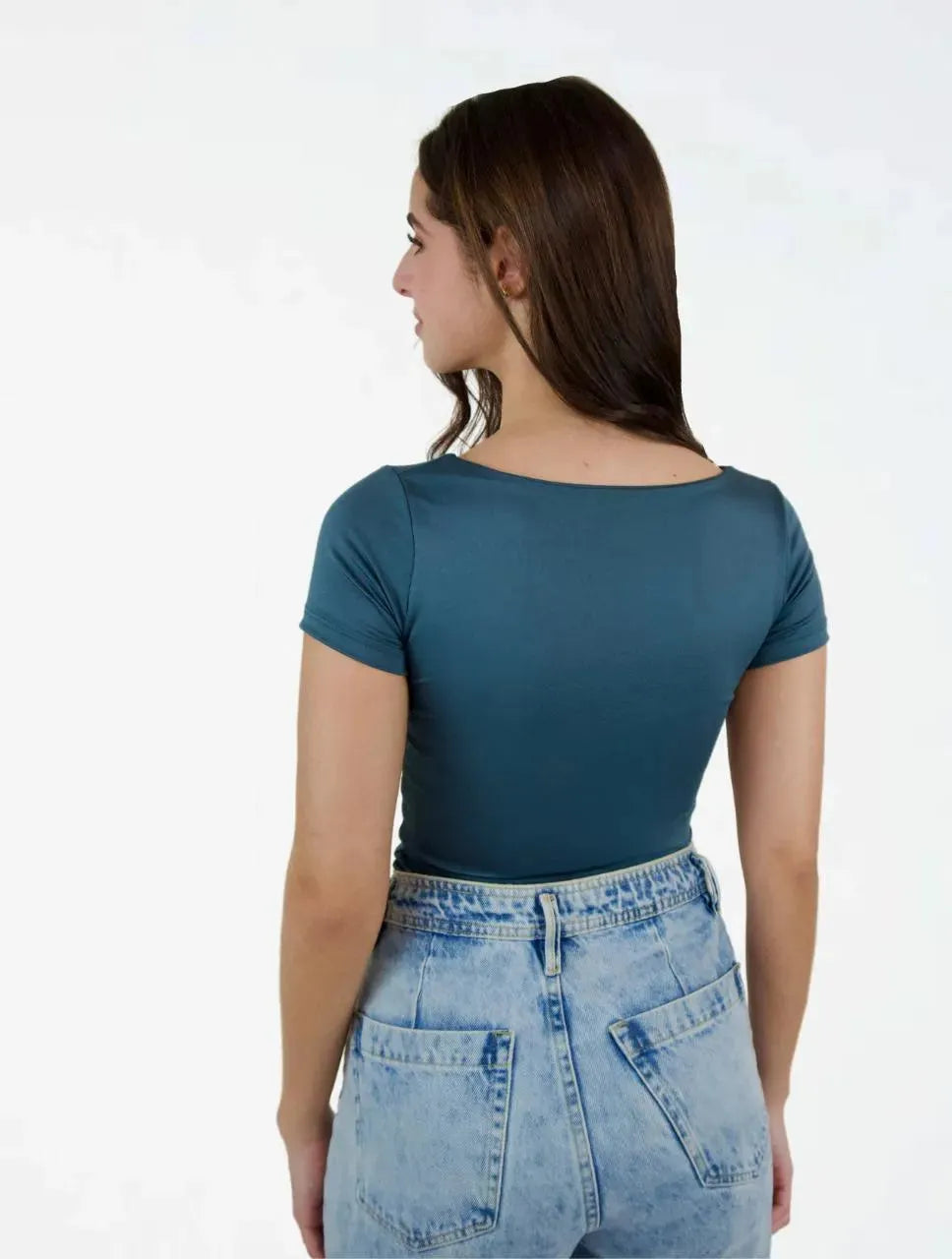 Blusa Manga Corta con Escote Cuadrado - The Couture - Molgoa