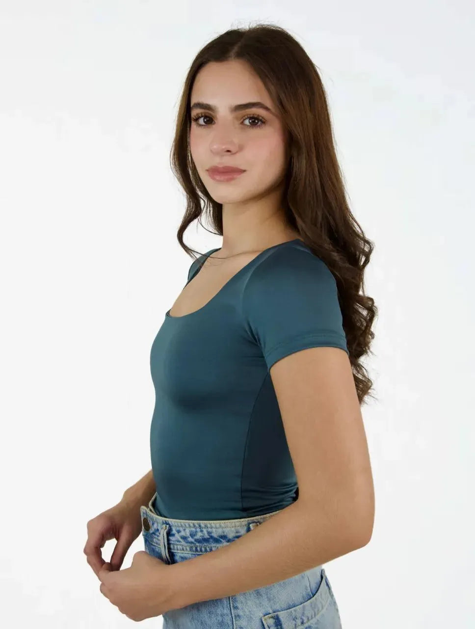 Blusa Manga Corta con Escote Cuadrado - The Couture - Molgoa