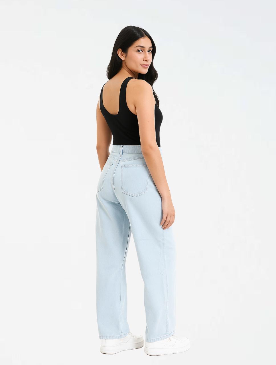 Pantalón Jean En Denim Para Mujer - The Base