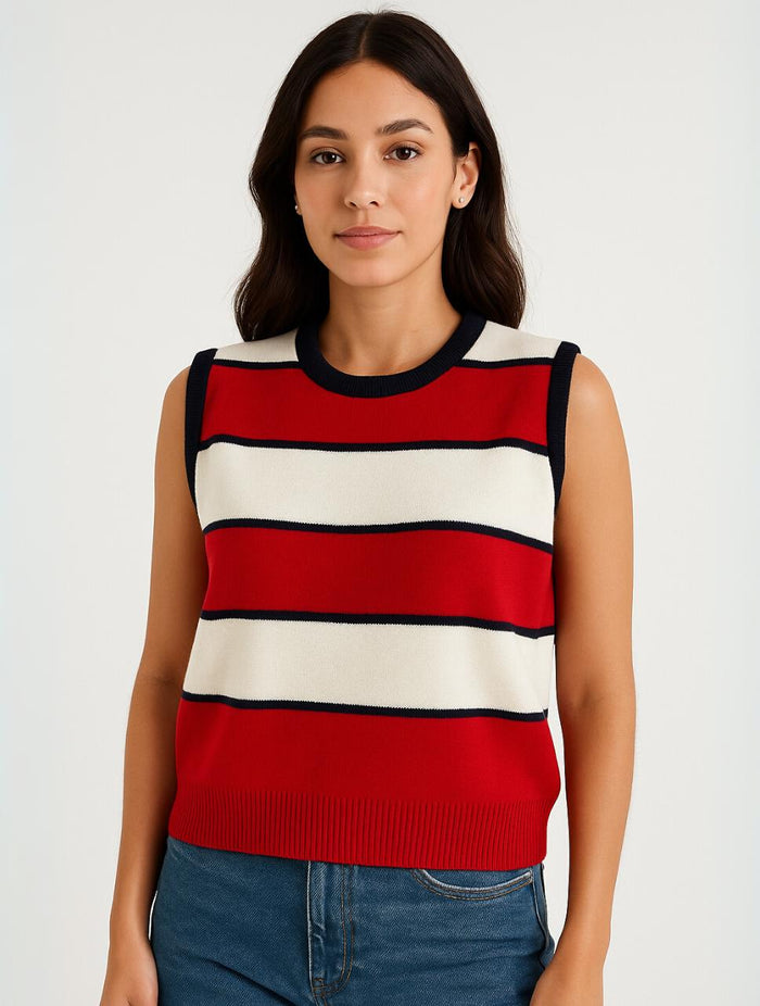 Chaleco Tejido Cuello Redondo Para Mujer - The Étoile