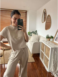 Set Para Mujer Pantalón y Blusa Mangas- Slow Living