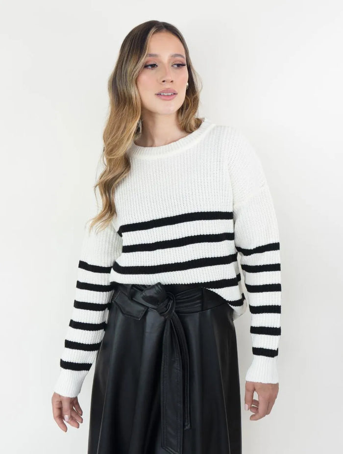 Suéter Para Mujer Cuello Redondo Rayas  - The Posh