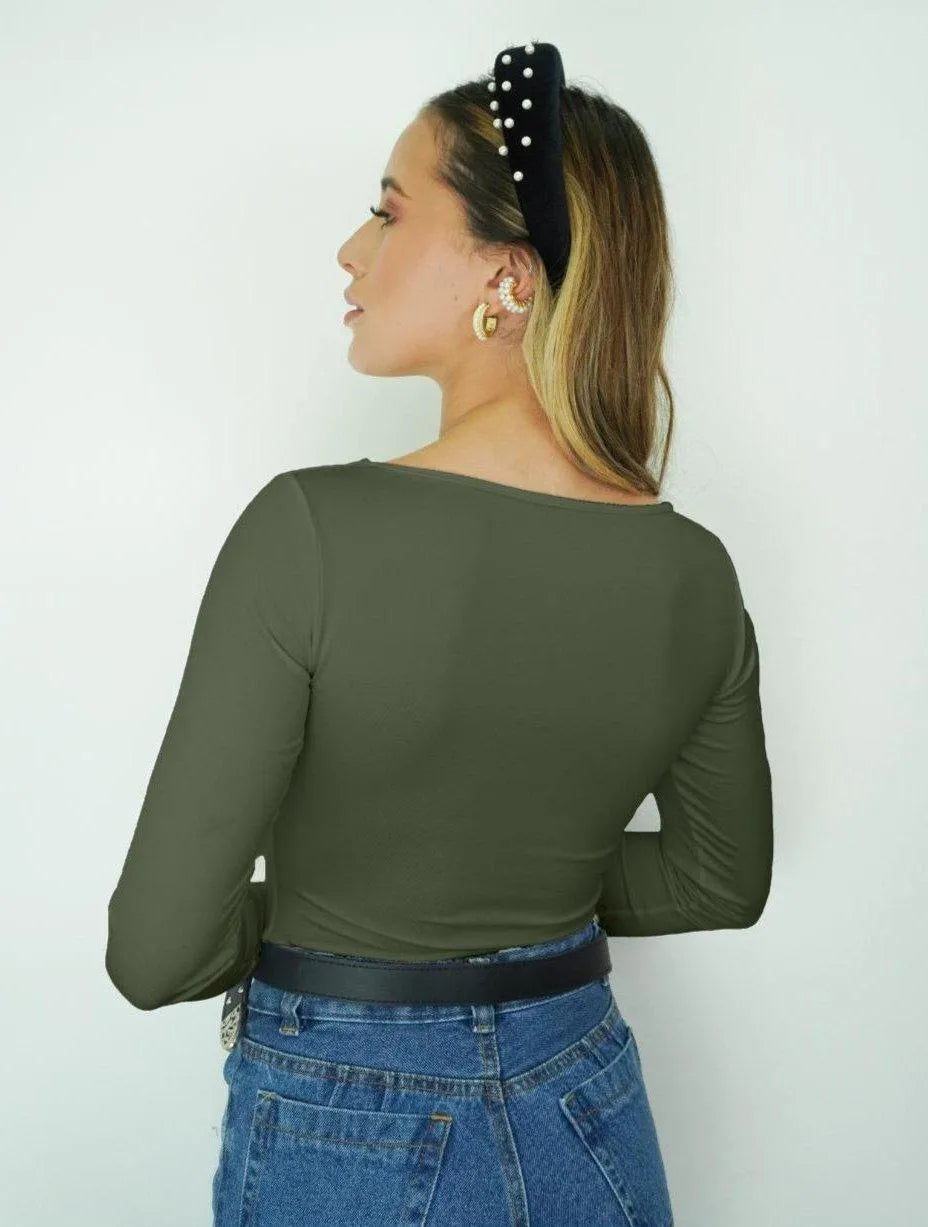 Body para Mujer Escote Redondo Manga Larga - Tahiti