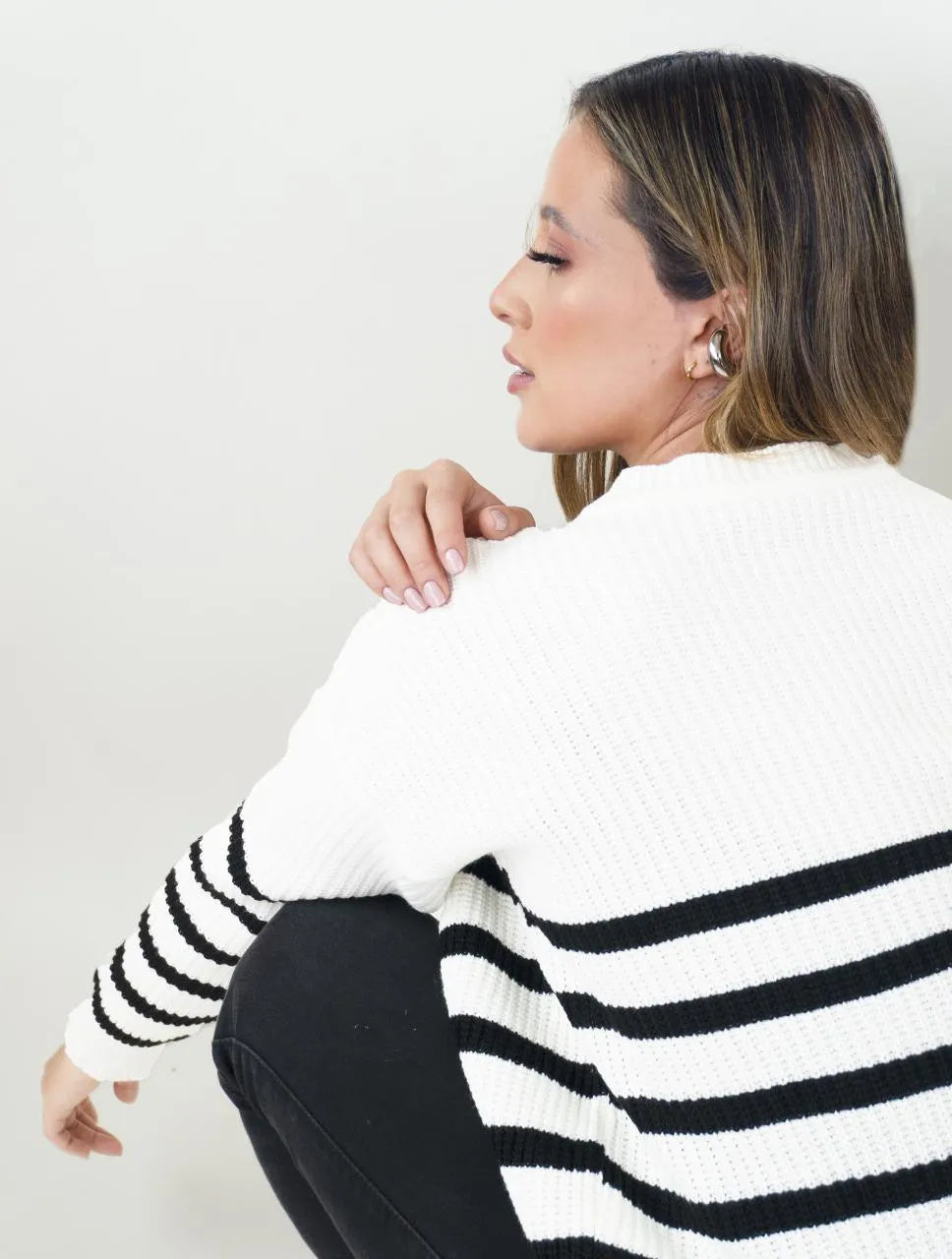 Suéter Para Mujer Cuello Redondo Rayas  - The Posh