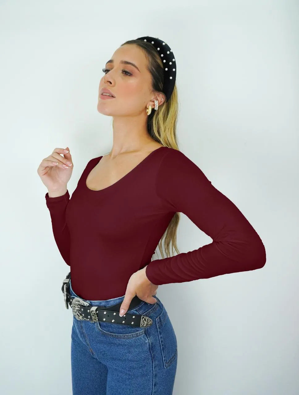 Body para Mujer Escote Redondo Manga Larga - Tahiti