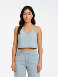 Crop Top Denim Para Mujer - The Soul