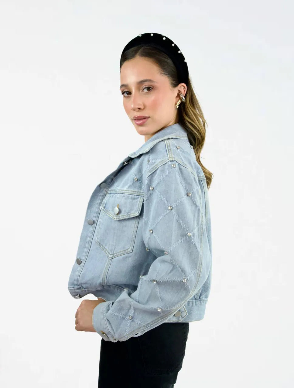Chaqueta para Mujer Denim con Perlas - The Radiant