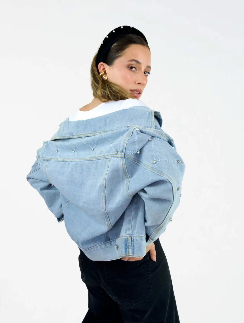 Chaqueta para Mujer Denim con Perlas - The Radiant