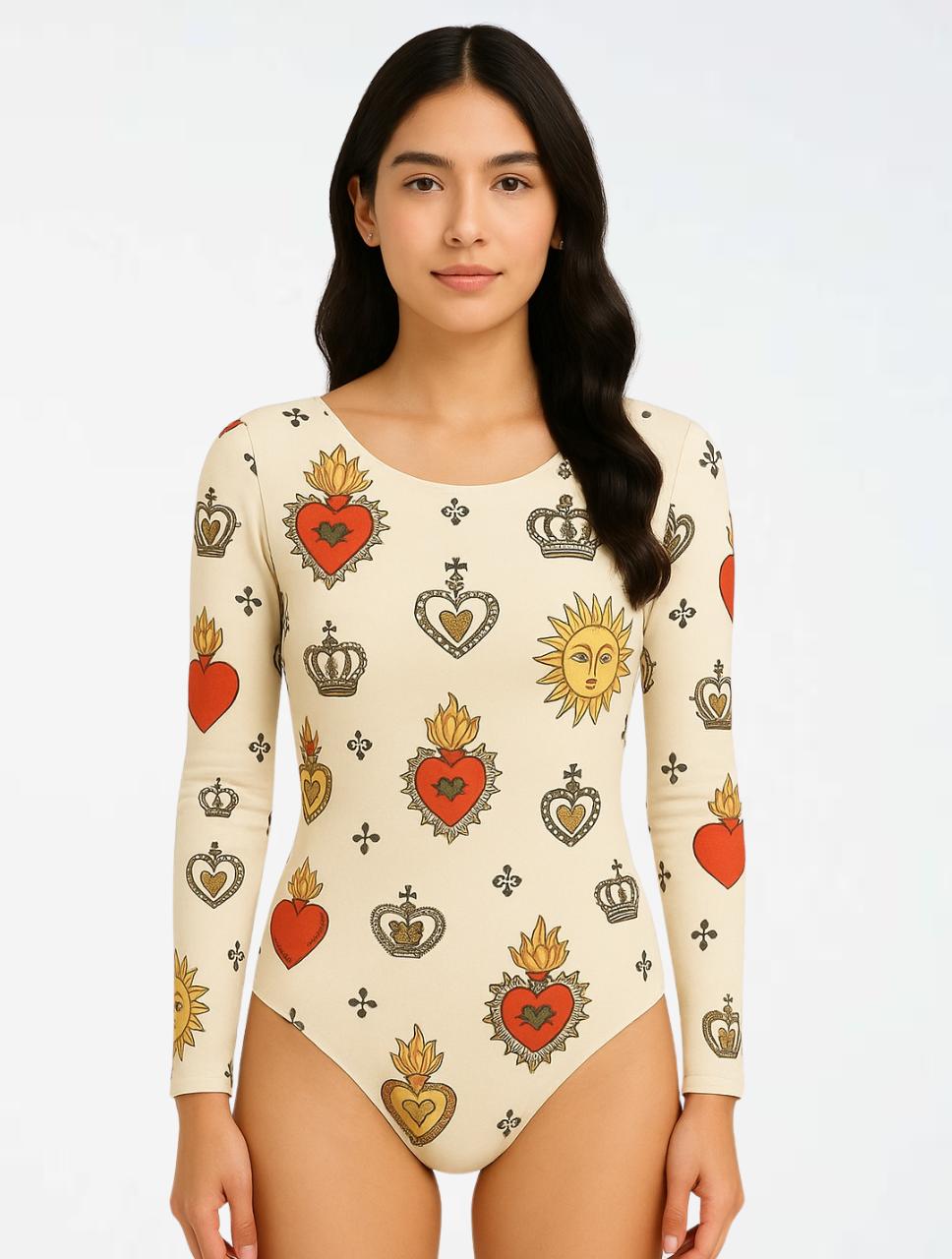 Body para Mujer Estampado con Corazones y Sol - The Blush