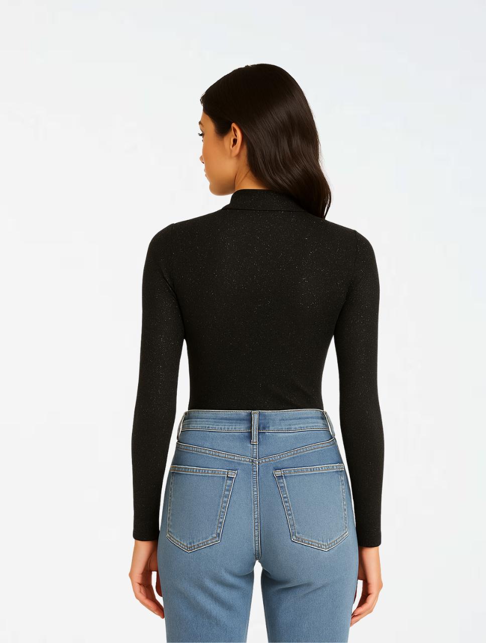 Body Para Mujer Brillante Cuello Medio - The Miri