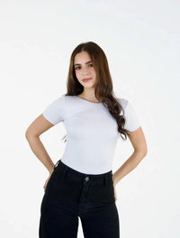 Body Mujer Espalda Descubierta Manga Corta - The Message - Molgoa