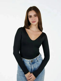 Body para Mujer Escote V Manga Larga - The Vogue