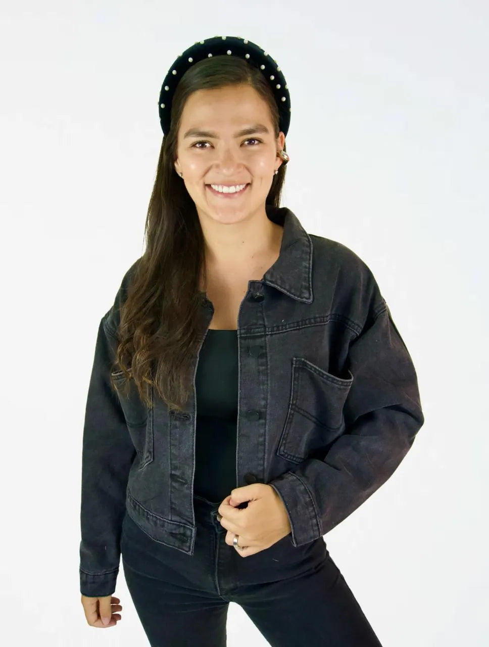 Chaqueta Mujer Bolsillos Grandes Negra - The Tracker