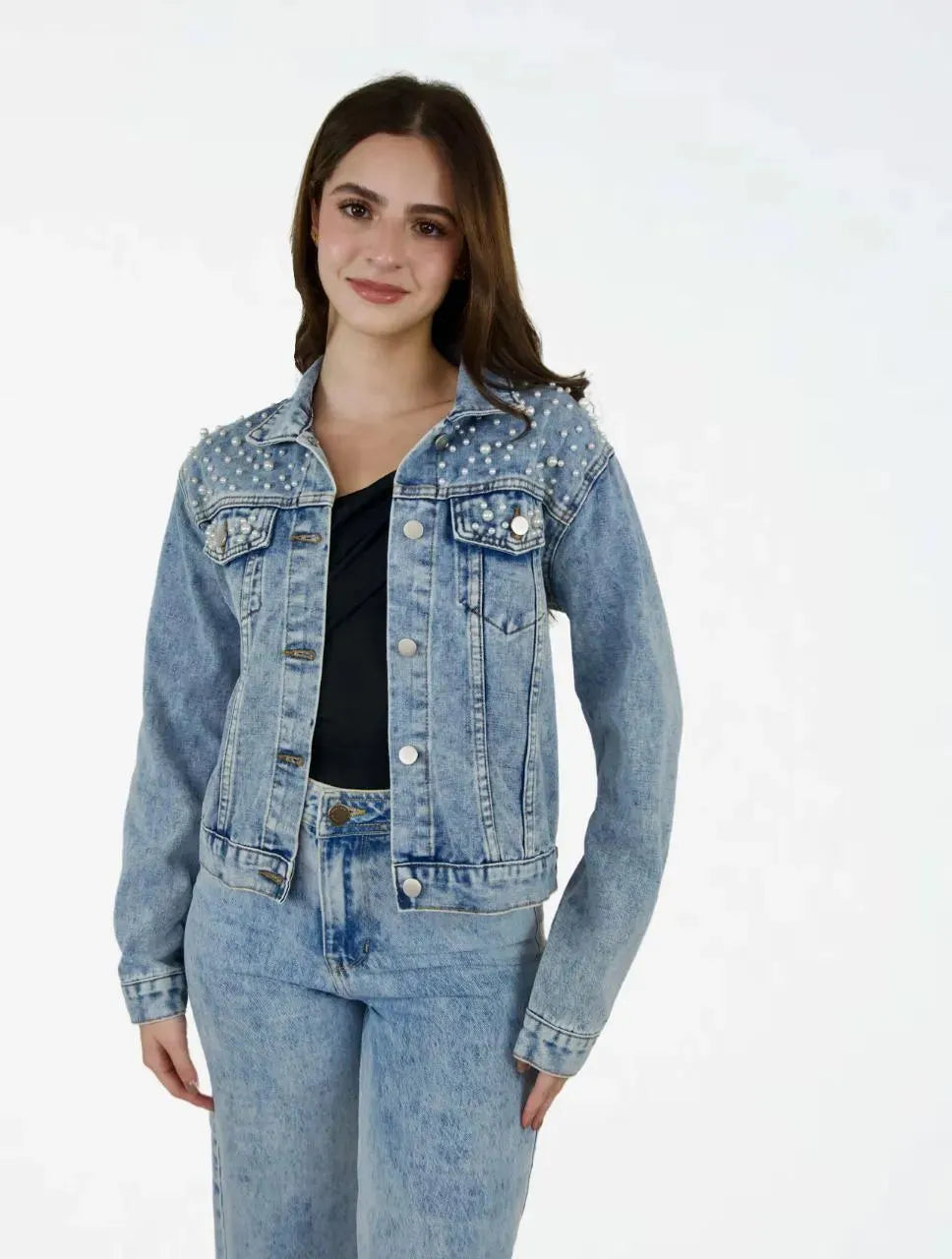 Chaqueta para Mujer Denim Perlas - The Cheetah