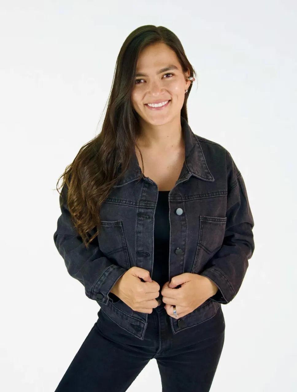 Chaqueta Mujer Bolsillos Grandes Negra - The Tracker