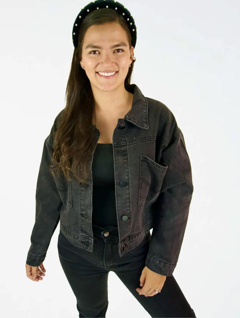 Chaqueta Mujer Bolsillos Grandes Negra - The Tracker