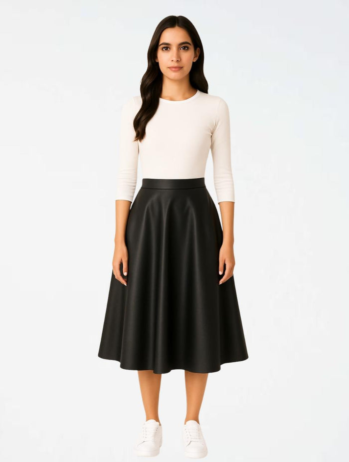 Falda para Mujer Negro Fluida - The Parachute