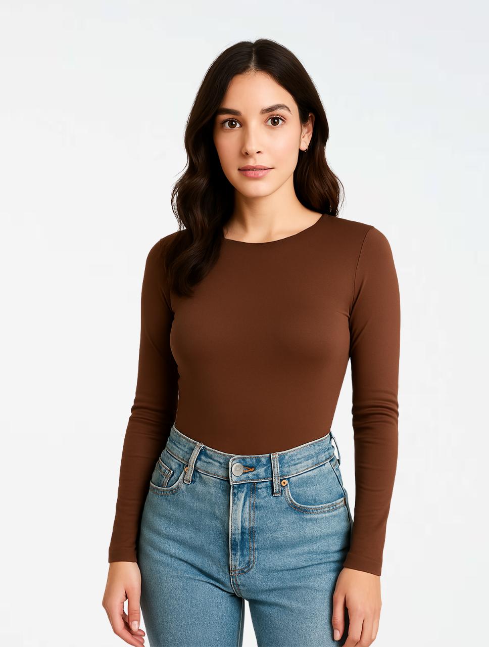 Body para Mujer Cuello Redondo Manga Larga - Rebeca