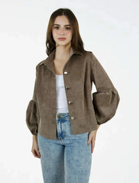 Chaqueta Manga Globo Tela Acanalada - The Puff