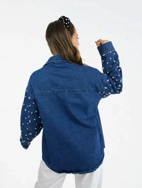 Chaqueta para Mujer Cazadora Denim con Perlas - The Artisan