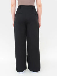 Pantalón para Mujer Negro Tipo Palazzo Tiro Alto  - The Wide Negro