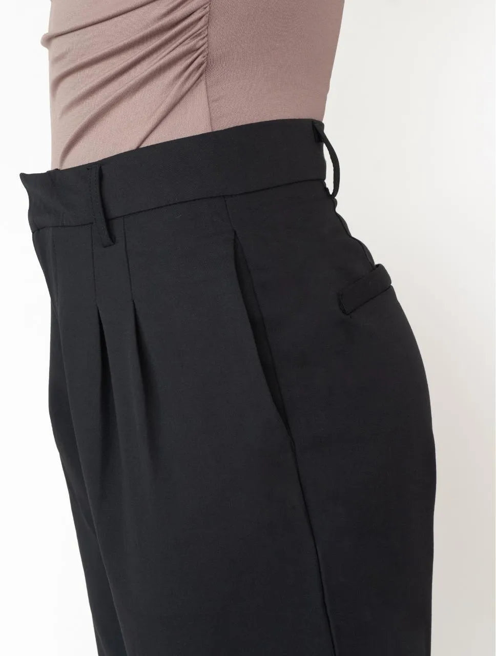 Pantalón para Mujer Negro Tipo Palazzo Tiro Alto  - The Wide Negro