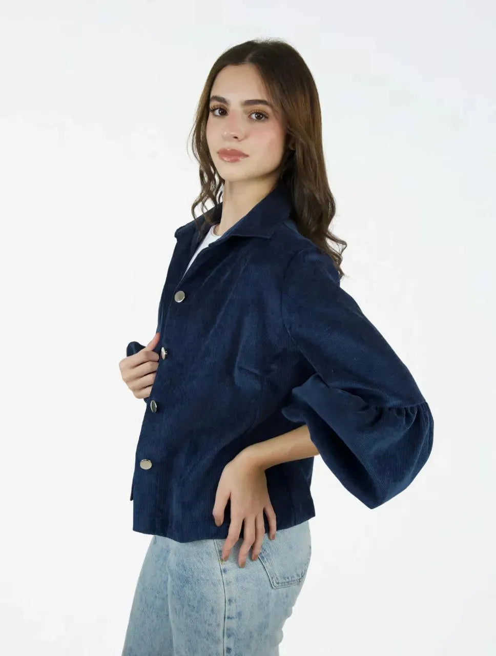 Chaqueta Manga Globo Tela Acanalada - The Puff