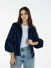 Chaqueta Manga Globo Tela Acanalada - The Puff