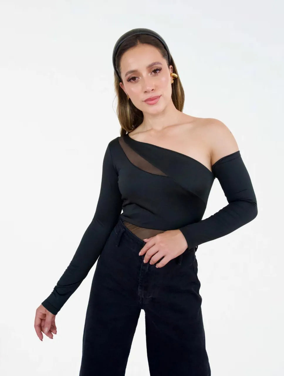 Body para Mujer Asimétrico con Transparencias - The Muse - Molgoa