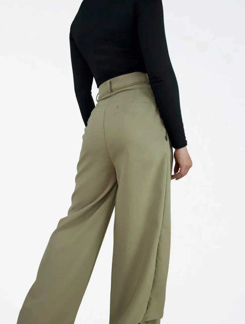 Pantalón Tipo Palazzo Tiro Alto - Santana