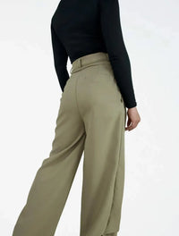 Pantalón Tipo Palazzo Tiro Alto - Santana