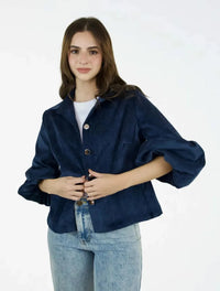 Chaqueta Manga Globo Tela Acanalada - The Puff