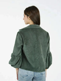 Chaqueta Manga Globo Tela Acanalada - The Puff