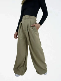 Pantalón Tipo Palazzo Tiro Alto - Santana