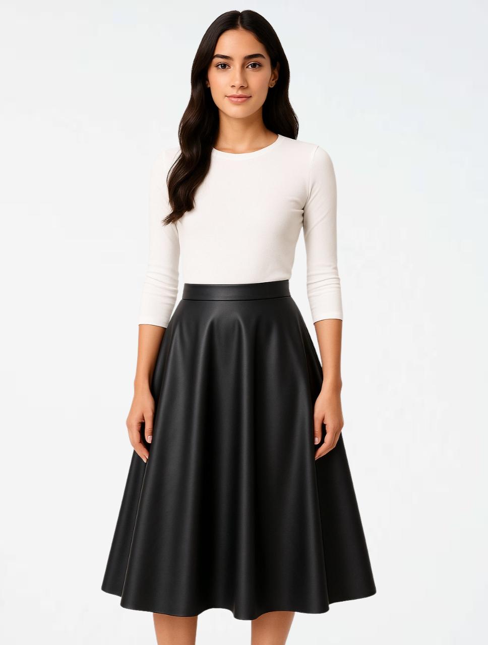 Falda para Mujer Negro Fluida - The Parachute