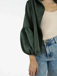 Chaqueta Manga Globo Tela Acanalada - The Puff