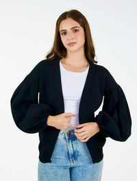 Suéter Cardigan para Mujer Manga Bombacha- The Cloud