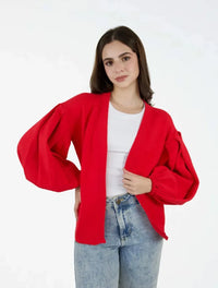 Suéter Cardigan para Mujer Manga Bombacha- The Cloud