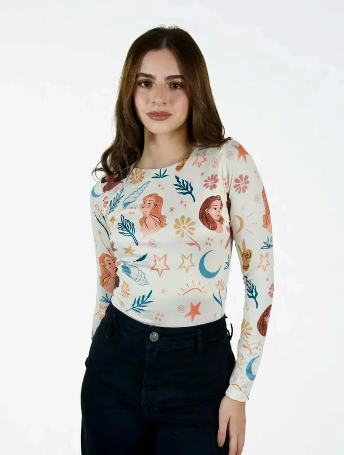 Body para Mujer Estampado con Flores y Estrellas - The Icons