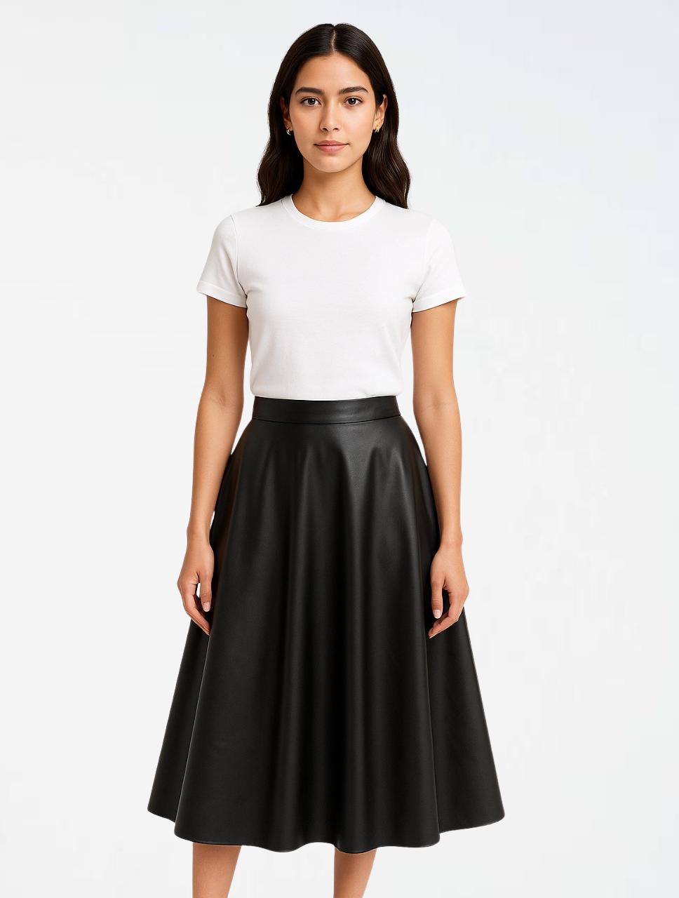 Falda para Mujer Negro Fluida - The Parachute