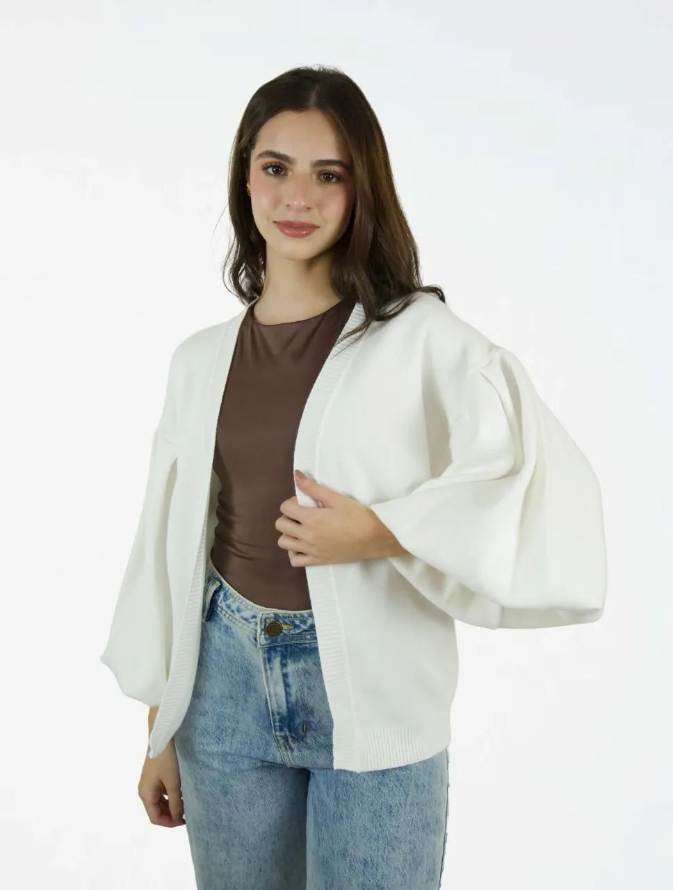 Suéter Cardigan para Mujer Manga Bombacha- The Cloud