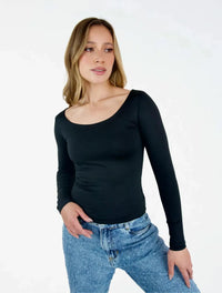 Blusa Manga Larga con Cuello Redondo - The Majestic - Molgoa