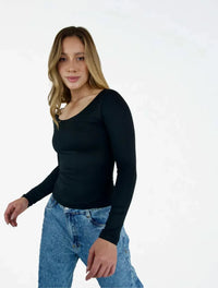 Blusa Manga Larga con Cuello Redondo - The Majestic - Molgoa