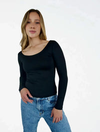 Blusa Manga Larga con Cuello Redondo - The Majestic - Molgoa